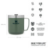 Stanley Classic — термокружка с ручкой 0,35 л, зелёная 10-09366-263